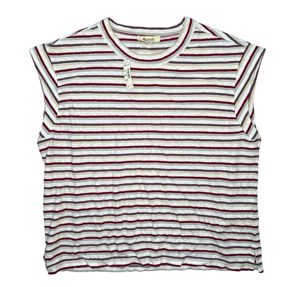 NWT Madewell Boxy Muscle Tee in Stripe Size XS - Picture 5 of 8